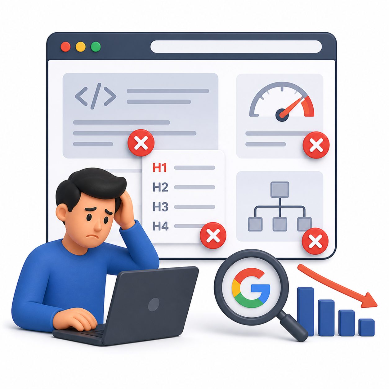 Website không chuẩn SEO